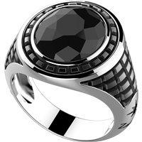 Anello Zancan Uomo Cosmopolitan in Argento Spinello EXA213-22 - EXA213-22